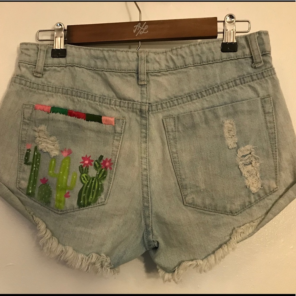 Hand-painted Jean Shorts
